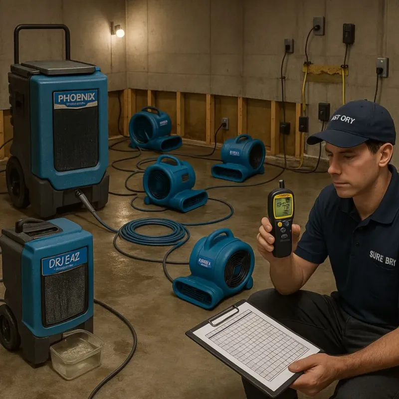 Structural Drying and Dehumidification process in Springfield, PA